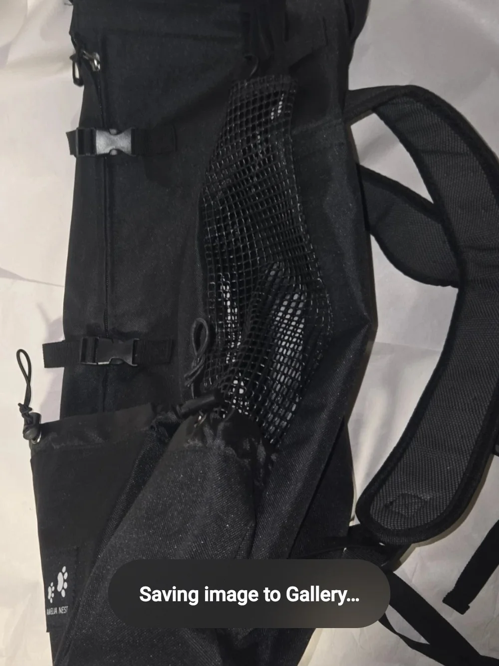 Amelia Nest Black Nylon Backpack Dog Carrier
